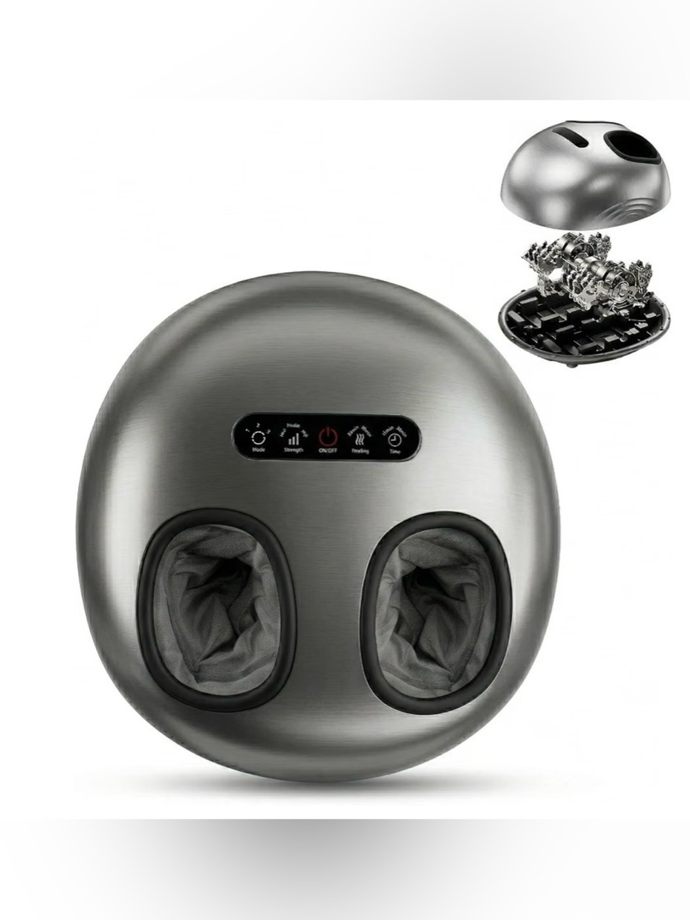 Foot Massager with Heat & Compression, Patented Scissor-Hand Shiatsu Core